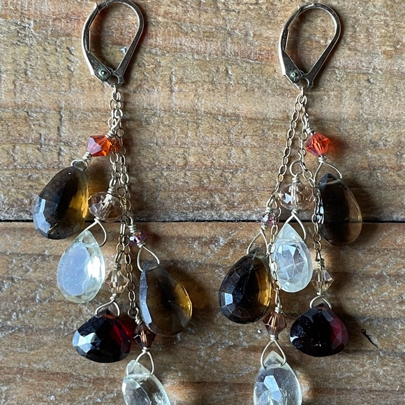 Waterfall dangle earrings. - Picture 3 of 4